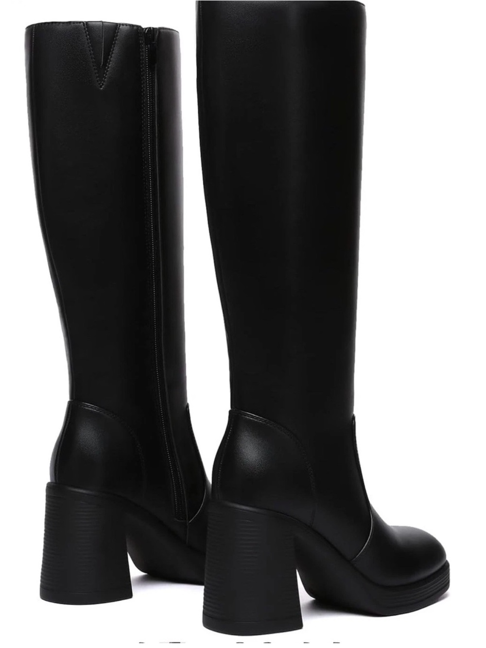 BOUWNO NEW Black Knee High Women’s Chunky Boots size 9 - Picture 10 of 15